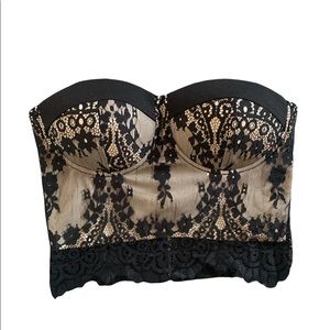Lace Strapless Bustier Crop Top